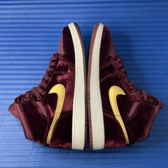 Size 4Y- GS Nike Air Jordan 1 Heiress GG Night Maroon Velvet RARE 2016 W- 5.5 - Picture 6 of 8